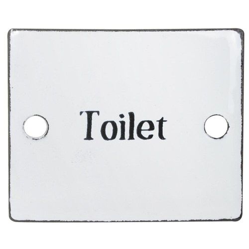 5709898254087 - Schild aus Emaille Toilet L6 x B5cm weiss 5709898254087 - Schild aus Emaille Toilet L6 x B5cm weiss