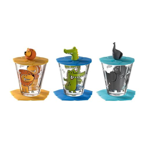 4002541348043 - Kinderglas Set Bambini Löwe Krokodil Elefant (9-teilig)