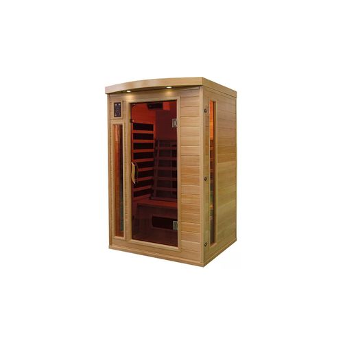 4260307168896 - PureHaven Infrarotkabine 120x105x190 cm aus Pacific Coast Hemlock-Holz Bluetooth-Soundsystem Timer Lichttherapie in 4 Farben digitale Steuerung