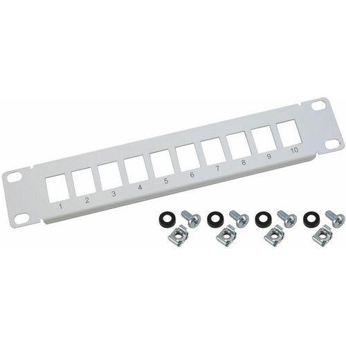 4010537634575 - 63345 utp Keystone-Patchpanel für Serverschrank  10 Zoll 1 he 10 Ports RJ45 - HMF