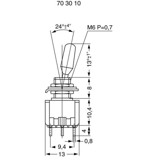 4016138703115 - 703117 ms 500-BC-J Kippschalter 125 v ac 6 a 2 x (Ein) Aus (Ein) tastend 0 tastend 1 St - Miyama