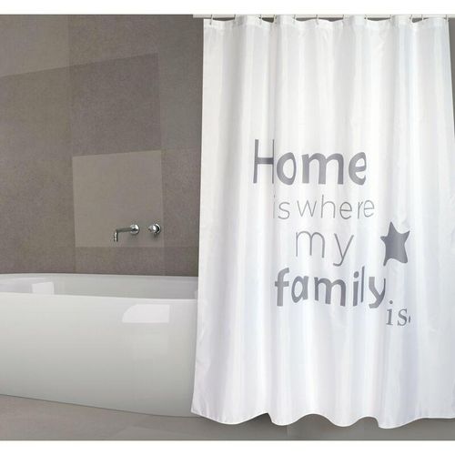 3700703933663 - Badvorhang Premium -Haus des weißen Polyester mit 180 x 200 cm Buchstaben - MSV