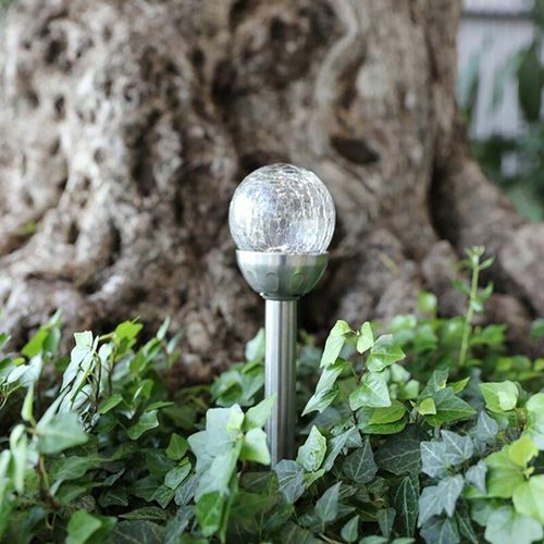 4251699800464 - Buri - LED-Gartenlampe Crackle Glas Solarlampe Solarleuchte Gartenleuchte Gartendeko