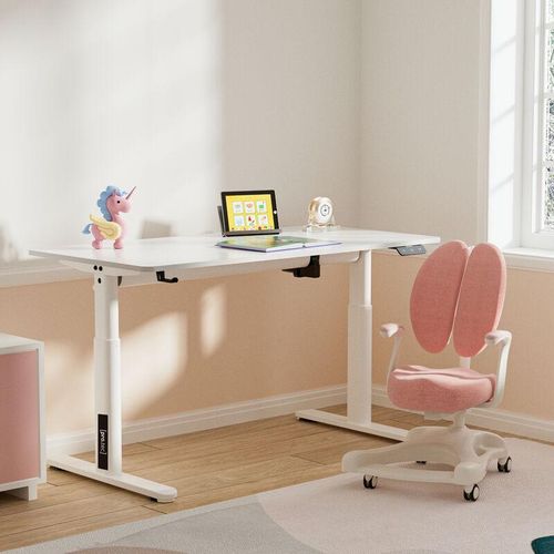 4059438681486 - Protec - Höhenverstellbarer Kinderschreibtisch Ringe [protec] - Weiß