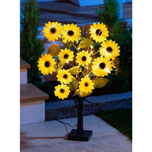 4260700652671 - Spetebo - led Solar Baum mit Sonnenblumen - 60 cm - Gartenleuchte in Blumen Optik