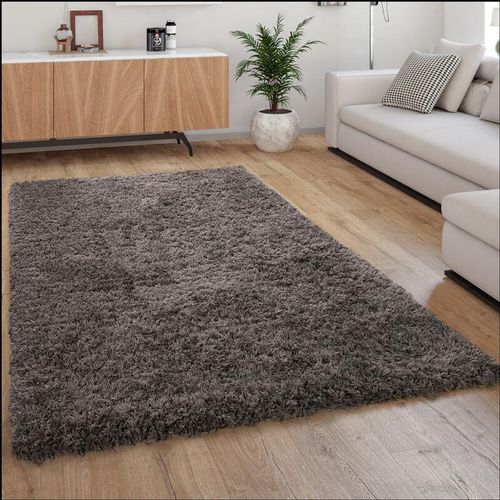 4250857590834 - Paco Home - Hochflor Teppich Kuschelig Modern Shaggy Flokati Stil Gemütlich Uni Anthrazit 200x290 cm