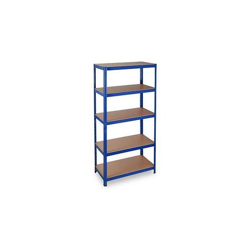 4052025267483 - Schwerlastregal Traglast 875 kg 5 Ebenen zum Stecken Keller Garage HxBxT 180x90x45 cm Stahl & mdf blau - Relaxdays