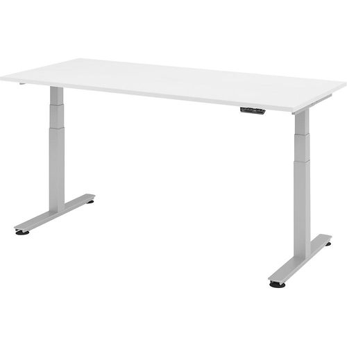 4032062147924 - Schreibtisch ULM elektrisch höhenverstellbar Rechteck T-Fuß B 1800 x T 800 x H 625-1275 mm weiß weißalu + Memoryschalter 4032062147924 - Schreibtisch ULM elektrisch höhenverstellbar Rechteck T-Fuß B 1800 x T 800 x H 625-1275 mm weiß weißalu + Memoryschalter