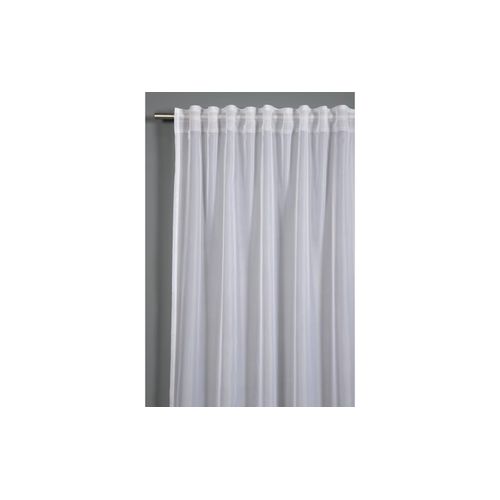4003018366836 - Gardine Schal mit Gardinenband Voile Uni weiß B450cm H245cm Obermaterial 100% Polyester Gardinen Stoff Voile Uni