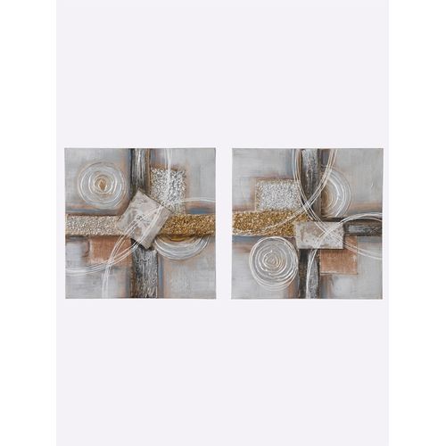 6930597949854 - Gemälde HEINE HOME beige (natur goldfarben) Bilder B H T 40 + 40cm x 40 + 40cm x 25 + 25cm B40+40cm H40+40cm T25+25cm