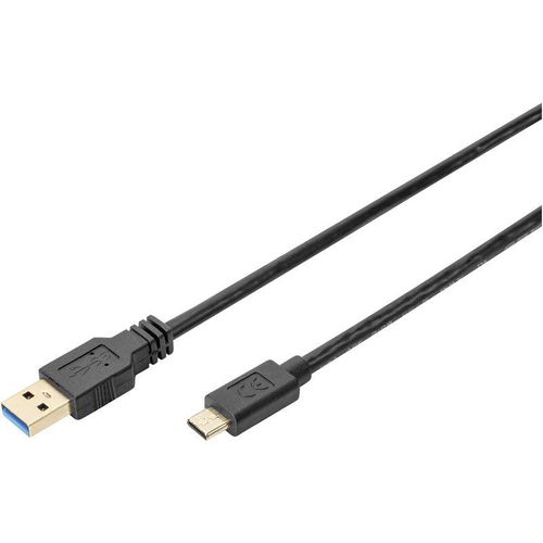 4016032468684 - DIGITUS USB Type-C Daten- Ladekabel USB-C zu USB-A 10m schwarz (DB-300146-010-S)