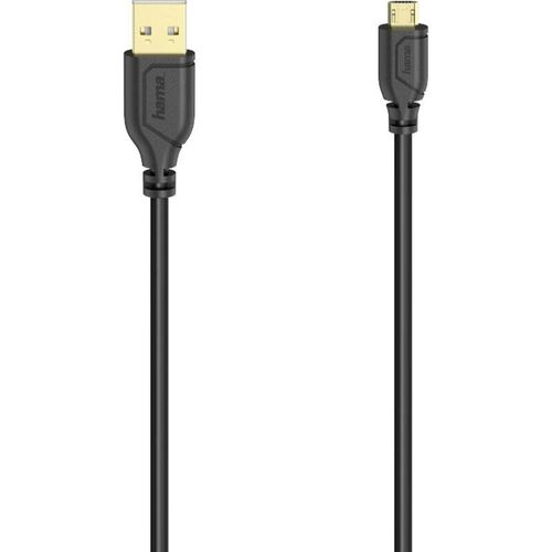 4047443442802 - USB-Kabel usb 20 usb-a Stecker USB-Micro-B Stecker 075 m Schwarz 00200610 - Hama