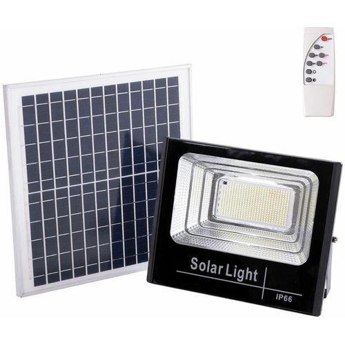 8445152231261 - Solar-LED-Projektor 150 w 4000 k Panel 6 V 15 w Batterie 32 V 10000 mAh Fernbedienung [HO-SOLARFL-150W-01-W] - Natürliches Weiß