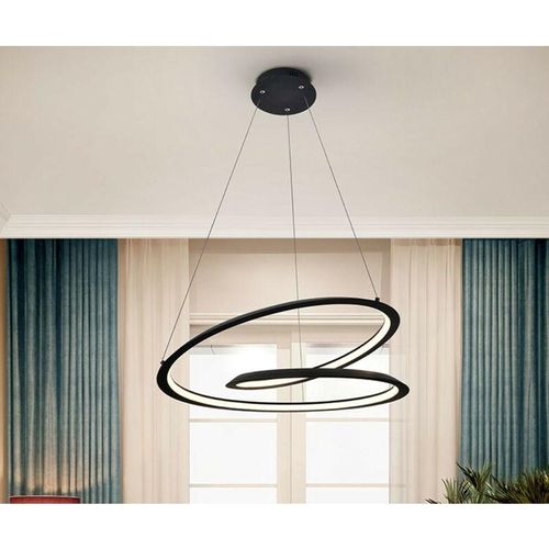 8435435330309 - Schuller Lighting - Schuller Looping Moderne Designer led Ring Swirl Pendelleuchte Mattschwarz 1800lm 3000K