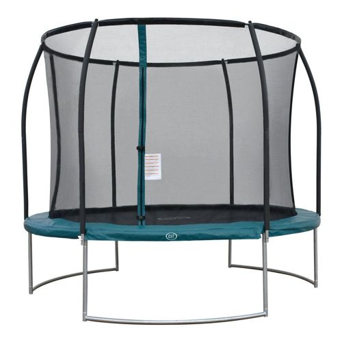 8720365068010 - Boston Trampolin rund mit Netz Ø 305 cm in Grün Inground & Onground Trampolin für Kinder mit Umrandung Für den Garten   Outdoor - Grün