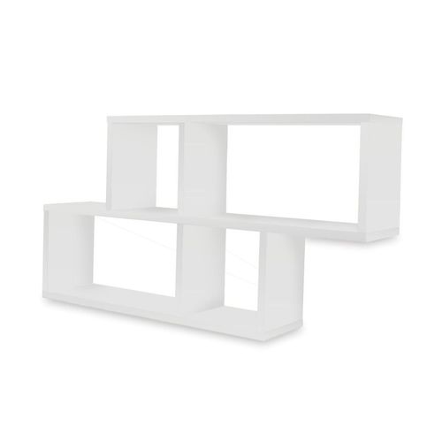 4260360016271 - Coemo Wandregal Ernie 100 x 20 x 53 cm aus Holz MDF 4 Fächer vertikal versetzt Weiß 4260360016271 - Coemo Wandregal Ernie 100 x 20 x 53 cm aus Holz MDF 4 Fächer vertikal versetzt Weiß
