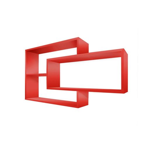 4260360016745 - Wandregal KARO Schweberegal 104x20x59cm Holz Rot 4260360016745 - Wandregal KARO Schweberegal 104x20x59cm Holz Rot