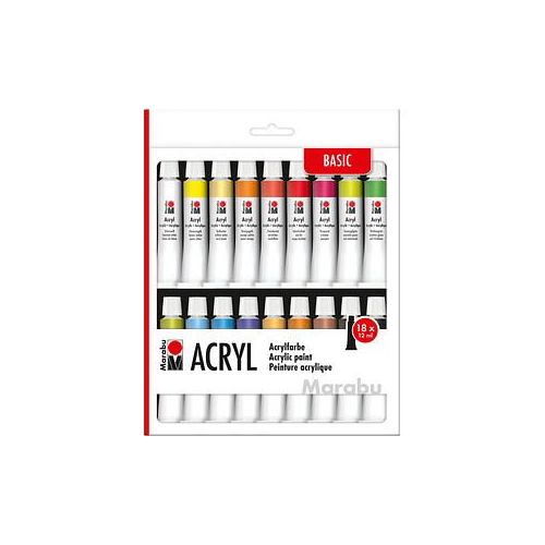 4007751746108 - 18 Basic Acrylfarben farbsortiert 18 x 120 ml 4007751746108 216 Milliliter