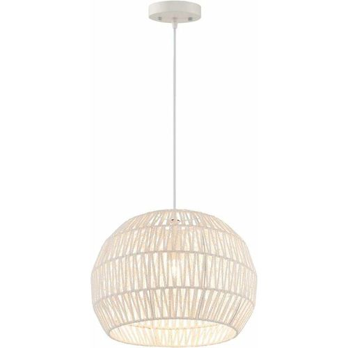 0783501290681 - Costway - Retro Pendelleuchte Papier Boho Lampe Hängend Rustikal D43H34cm Geflochten Hängelampe Korb E27-Glühbirne (nicht Inkl) Hängelampe für