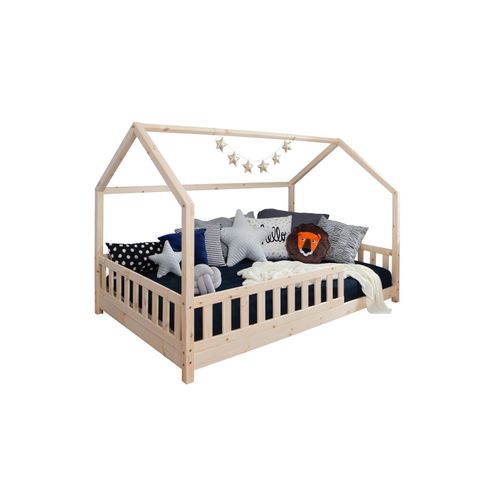4251105963097 - TiCAA Kinderbett Hausbett Kay 90x200 Kiefer natur