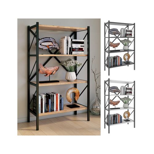 4051814420122 - Standregal Holz Metall Aufbewahrung Stand Regal Bücherregal Deko Bücher Standregal Insasi 4 Gr 66 grau (anthrazit) B66cm H121cm T34cm Holzwerkstoff Holz Spanplatte Regale 4051814420122 - Standregal Holz Metall Aufbewahrung Stand Regal Bücherregal Deko Bücher Standregal Insasi 4 Gr 66 grau (anthrazit) B66cm H121cm T34cm Holzwerkstoff Holz Spanplatte Regale