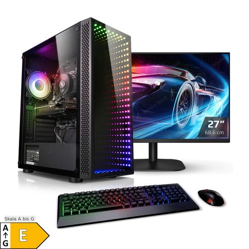 4260320418329 - PC Set mit 27 Zoll TFT Allround AMD Ryzen 5 4600G 32GB DDR4 AMD Vega Grafik 1TB SSD 4TB HDD WLAN Windows 11