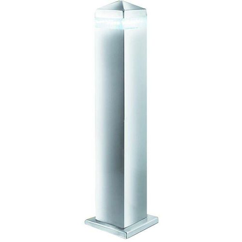 5013874340528 - India - led 16 Light Square Außenpoller Post Light Satin Silber Edelstahl IP44 - Searchlight