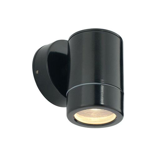 5017588178484 - Odyssey - Außenwandleuchte IP65 7W Satinschwarze Farbe & Klarglas 1 Licht dimmbar IP65 - GU10 - Saxby Lighting