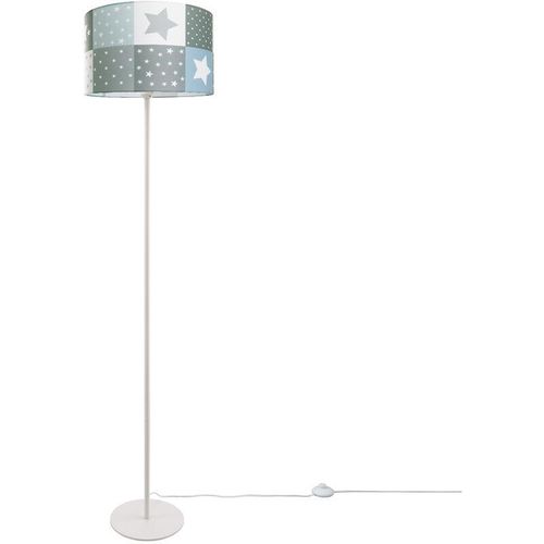 4251393949261 - Paco Home Kinderlampe led Stehlampe Kinderzimmer Lampe Sternen Motiv Stehleuchte E27 Einbeinig Weiß Blau (Ø38 cm)