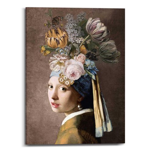 8714597626261 - Leinwandbild REINDERS Vermeer Blumenmädchen mit dem Perlenohrring Bilder Gr B H T 50 cm x 70 cm x 25 cm bunt Leinwandbilder