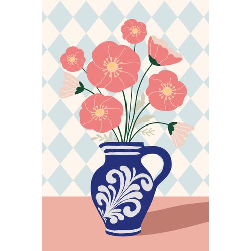 8714597639629 - Leinwandbild REINDERS Vase of Flowers Bilder Gr B H T 20 cm x 30 cm x 25 cm blau Leinwandbilder