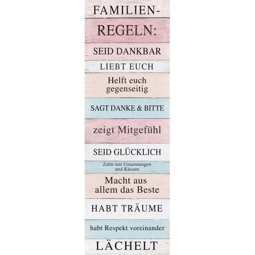 8714597524123 - Deco-Panel REINDERS Familien Regeln Bilder Gr B H 30 cm x 90 cm Hochformat bunt Kunstdrucke Bilder