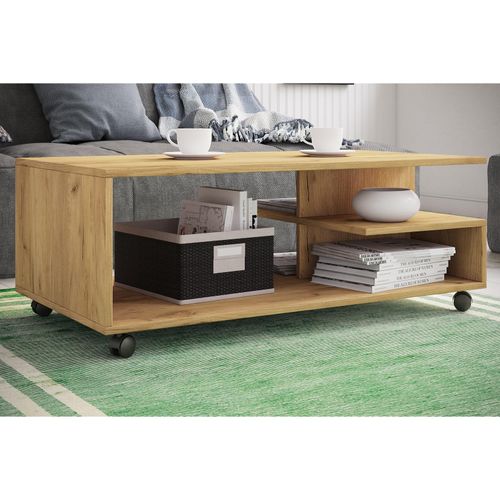 4051814435287 - Holz Couchtisch Sofatisch Wohnzimmertisch Rollen rollbar Kaffeetisch Stango XL (Farbe Honig-Eiche) 4051814435287 - Holz Couchtisch Sofatisch Wohnzimmertisch Rollen rollbar Kaffeetisch Stango XL (Farbe Honig-Eiche)