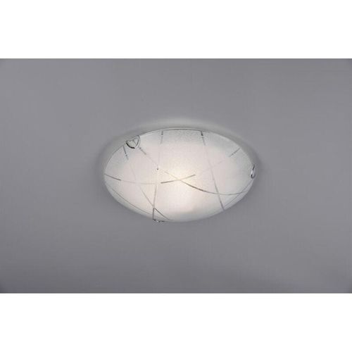 8056249320388 - Webmarketpoint - Plafoniera Sandrina Vetro Graniglia Bianco 1xE27 Ø30 cm Trio Lighting