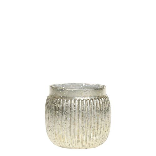 5712750361885 - Chic Antique Teelichthalter mit Rillen in Silber Höhe 4 ∅ 6 cm 5712750361885 - Chic Antique Teelichthalter mit Rillen in Silber Höhe 4 ∅ 6 cm