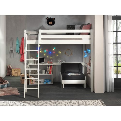 5420070235396 - Hochbett mit Liegefläche 140 x 200 cm inkl Sesselbett und Regal mit zwei Fächern versch Farben 5420070235396 - Hochbett mit Liegefläche 140 x 200 cm inkl Sesselbett und Regal mit zwei Fächern versch Farben
