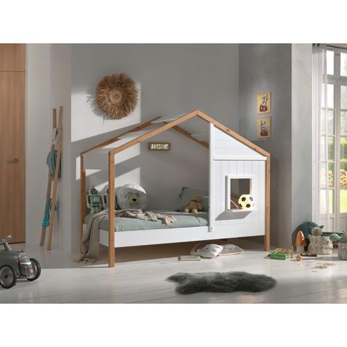 5420070237864 - Landhausbett BABS mit Liegefläche 90 x 200 cm inkl Lattenrost Ausf teilmassiv Kiefer Farbe Oak Weiß 5420070237864 - Landhausbett BABS mit Liegefläche 90 x 200 cm inkl Lattenrost Ausf teilmassiv Kiefer Farbe Oak Weiß