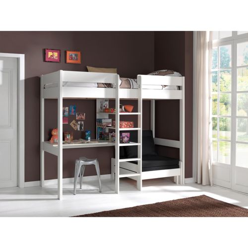 5420070214490 - Les Tendances - Hochbett Kinderzimmer PINOO-12 mit Schreibtischplatte und Sesselbett in Kiefer massiv weiß lackiert b h t ca 208 175 105-206 cm 5420070214490 - Les Tendances - Hochbett Kinderzimmer PINOO-12 mit Schreibtischplatte und Sesselbett in Kiefer massiv weiß lackiert b h t ca 208 175 105-206 cm