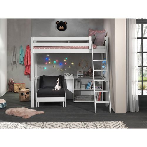 5420070235365 - Hochbett mit Liegefläche 90 x 200 cm inkl Sesselbett und Regal mit zwei Fächern versch Farben 5420070235365 - Hochbett mit Liegefläche 90 x 200 cm inkl Sesselbett und Regal mit zwei Fächern versch Farben