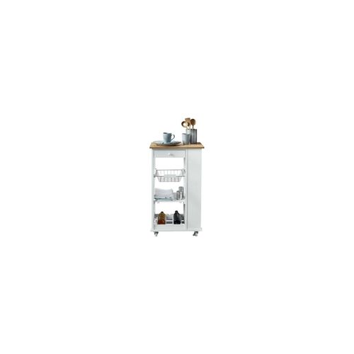 7640136868773 - Küchenwagen ANDAS Nizza Rollwagen Gr B H T 50 cm x 86 cm x 37 cm weiß (weiß bambus) Küchenaccessoires