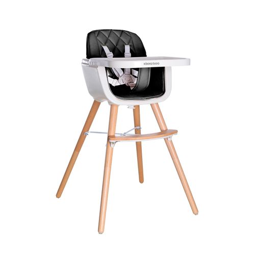 3801004011309 - Kikkaboo Kinderhochstuhl 2 in 1 Woody Kinderstuhl Tisch verstellbar Gurt schwarz 3801004011309 - Kikkaboo Kinderhochstuhl 2 in 1 Woody Kinderstuhl Tisch verstellbar Gurt schwarz