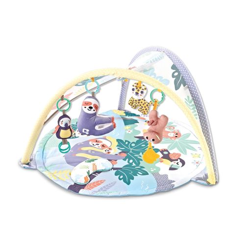 3801201012574 - Kikkaboo Spielbogen Sleepy Faultier Krabbeldecke Hängespielzeuge Kissen lila