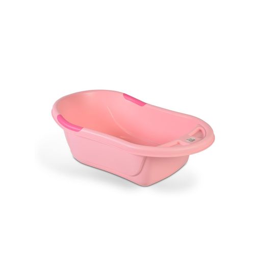 3800146261788 - Babybadewanne Lilly platzsparend mit Wasserablauf Ablagefächer für Zubehör rosa