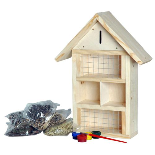 4042085226087 - DOBAR Insektenhotel Insektenhotels BxTxH 34x12x45 cm bunt (braun natur gelb rot grün) Insektenhotels