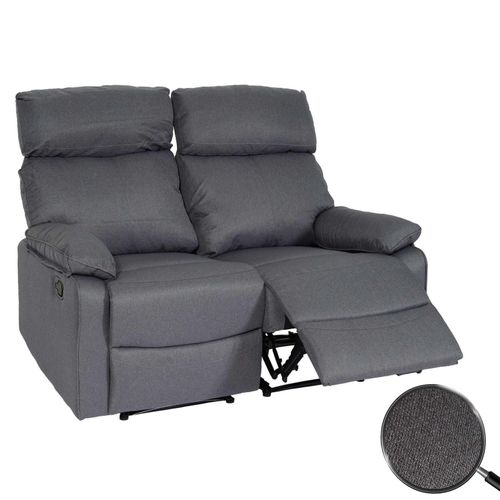 4057651841182 - 2er Kinosessel MCW-L93 Relaxsessel Fernsehsessel Sofa Armlehne Liegefunktion Nosagfederung Stoff Textil ~ dunkelgrau