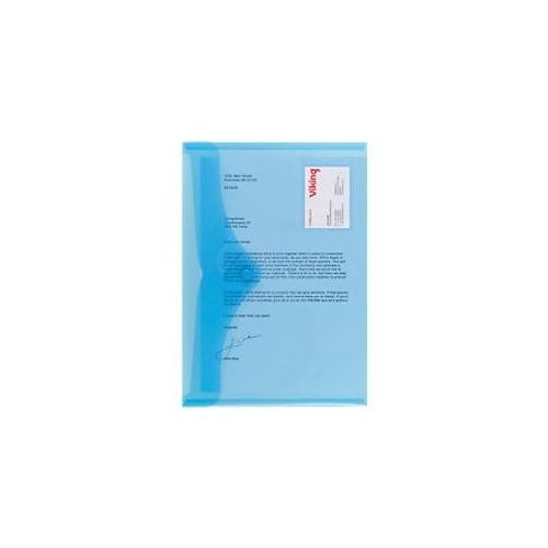 8717868012169 - Dokumentenmappe DIN A4 Druckknopf PP (Polypropylen) Hoch und Quer 235 (B) x 335 (H) cm Blau 5 Stück