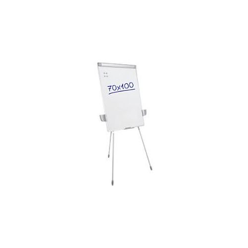 8717868083787 - Freihstehendes Dreibeinniges Magnetisches Flipchart Executive Höhenverstellbar 70 x 100 cm Silber Weiß