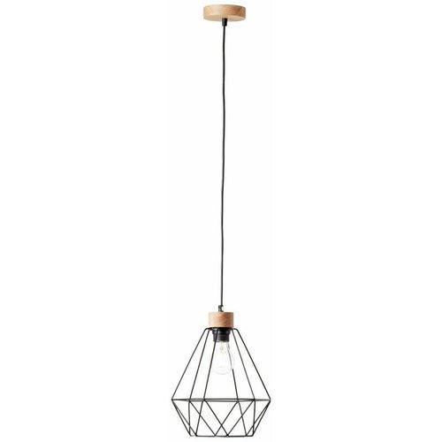 4004353396465 - Lampe Drewno Pendelleuchte 25cm schwarz holzfarbend 1x A60 E27 25W Holz aus nachhaltiger Waldwirtschaft (fsc) - braun - Brilliant