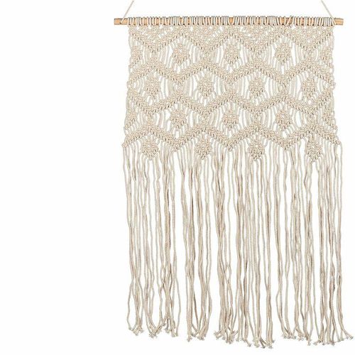 4255664802941 - Beliani - Wanddekoration Beige Baumwolle Makramee Handgemacht Boho Chic Wandbehang Wanddeko Türdeko Fensterdeko für Schlafzimmer Wohnzimmer Flur Diele