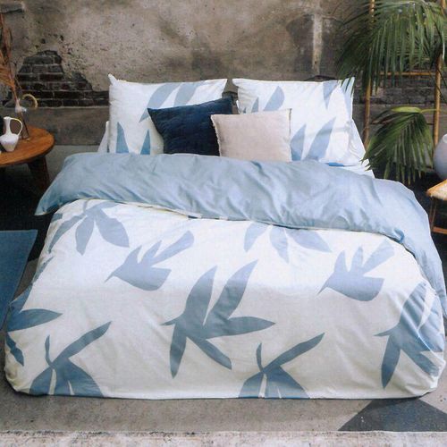 8719023449070 - Bestlivings - Bettwäsche 2-tlg Bettbezug Set 155x220cm + 80x80cm - Simple Leaves - Schlafkomfort Bettgarnitur mit Reißverschluss Baumwolle - Simple